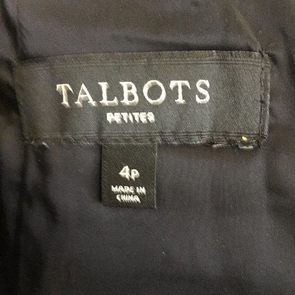 Talbots Wool Floral Pattern Pencil Skirt, Cobalt Blue/Black, Size 4P - Picture 7 of 8